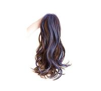 Hair Bun Synthetic Hair Bun Wig Female Long Hair Dyed Color Ponytail Braid Sweet Cool Claw Clip Style High Ponytail Hair Bun Hair Bun Piece(04)