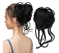 Hair Bun Synthetic Messy Bun with Elastic Rubber Band Wig Curls Scratch Ponytail Extensions Hair Bun Donut Bun Wigs for Women Hair Bun Piece(Jet Black)