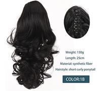 Hair Bun Synthetic Short Wave Big Claw Clip Ponytail Hair Extension Wig Hair Bun Ponytail Ladies Hair Accessories Bun(SW183-1B)