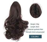 Hair Bun Synthetic Short Wave Big Claw Clip Ponytail Hair Extension Wig Hair Bun Ponytail Ladies Hair Accessories Bun(SW184-6)