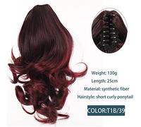 Hair Bun Synthetic Short Wave Big Claw Clip Ponytail Hair Extension Wig Hair Bun Ponytail Ladies Hair Accessories Bun(SW183-T1B-39)