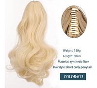 Hair Bun Synthetic Short Wave Big Claw Clip Ponytail Hair Extension Wig Hair Bun Ponytail Ladies Hair Accessories Hair Bun Piece(SW184-613)