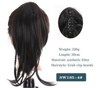 Hair Bun Synthetic Short Wave Big Claw Clip Ponytail Hair Extension Wig Hair Bun Ponytail Ladies Hair Accessories Hair Bun Piece(SW185-4)