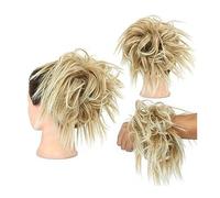 Hair bun Tousled Updo Messy Bun Hair Piece Straight Curly Mix Ponytail Extensions Fake Synthetic Elastic Band Scrunchies Hairpiece for Women Girls Hair Bun Hair Piece for Women(Q17 28T613)