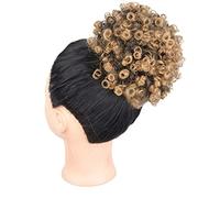 Hair Bun Women's Synthetic Hair Bun Afro Curly Shaggy Ponytail Extensions with Drawstring Shaggy Bun for Black Women Bun(08)