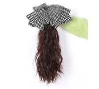 Hair Bun Women's Wig Ponytail Bow Hair Accessories Claw Clip Water Ripple Ponytail Hair Extension Wig Synthetic Bun Hair Bun Piece(B)