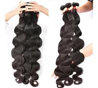 Hair Bundles 1 Bundle Brazilian Hair Water Wavy Weave Human Hair Bundles Extensions for Women Human Hair Bundles(24inches)