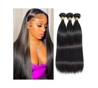Hair Bundles Bone Straight Weave Bundles Brazilian Human Hair Natural Color 8-32 Inch Remy Hair Extensions Human Hair Bundles(12inches)