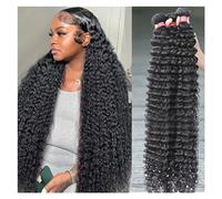 Hair Bundles Deep Wave Human Hair Bundles, Bundle Curly 100% Human Hair Weave 3 4 Bundles Brazilian Natural Remy Hair Extensions Human Hair Bundles(26 26 26 26_REMY HAIR)