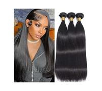 Hair Bundles Straight Human Hair Bundles Natural Color 10-32inch Brazilian Remy Hair Weaves Bundles Human Hair Bundles(24inches X1PC)