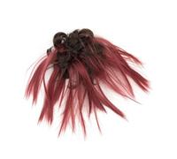 Hair Buns Accessories 2pcs Messy Hair Bun Piece Updo Fake Scrunchies Extension Wavy Curly Hairpieces Ponytail Chignon Headband for Women Hair Piece(Brown Burgundy)
