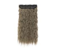Hair Buns Hair Piece 22/32inch Synthetic Hair Extensions One Piece 5 Clips Long Straight High Temperature Fiber Black Brown Hairpiece(55-10-86,22inches)