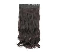 Hair Buns Hair Piece 22/32inch Synthetic Hair Extensions One Piece 5 Clips Long Straight High Temperature Fiber Black Brown Hairpiece(88-2,22inches)