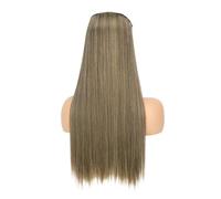 Hair Buns Hair Piece 22/32inch Synthetic Hair Extensions One Piece 5 Clips Long Straight High Temperature Fiber Black Brown Hairpiece(1012-10-86,32inches)