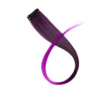 Hair Buns Hair Piece Colored Highlight Synthetic Hair Extensions Clip In One Piece Long Straight Hairpiece For Women Blue Brown 2 Tone(25X20-20-S)
