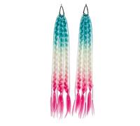 Hair Buns Hair Piece Long Rainbow Color Bubble Ponytail Extension Puff Wrap Synthetic Braid Rubber Fake Hair For Women Sweet Girls(019 B78)