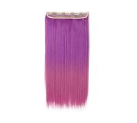 Hair Buns Hair Piece Synthetic Long Straight Clip In One Piece Hair Extension 5 Clips In Extensions Brown Heat Resistant Fake For Women(SG66 66T88)