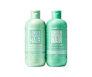 HAIR BURST Shampoo & Conditioner Set for Oily Hair - Deep Cleansing, Purifying & Hydrating with Tropical Aroma - Promotes Growth, Reduces Hair Loss-Free of SLS, Silicones & Parabens - Made in UK