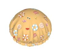 Hair Cap for Shower - Beach Swimming Ring Large Shower Cap Reusable Waterproof, Double Layer Shower Cap for Women, Hair Cap for Shower with Peva Lining and Elastic Rope