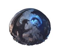 Hair Cap for Shower - Black and Blue Lightning Dragon Double Layer Shower Cap Reusable Water-resistant, Large Shower Cap for Women, Hair Cap for Shower with Peva Lining and Elastic Rope