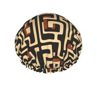 Hair Cap For Shower - Camouflage Maze Print Double Layer Reusable Waterproof Shower Cap With Peva Lining And Elastic Rope, Large Shower Cap For Women And Men Color89
