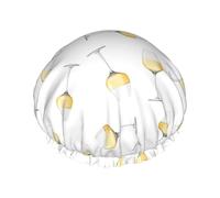 Hair Cap for Shower - Champagne Glass Print Double Layer Shower Cap Reusable Waterproof, Large Shower Cap for Women, Hair Cap for Shower with Peva Lining and Elastic Rope