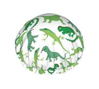 Hair Cap for Shower - Cute Funny Lizard Green Large Shower Cap Reusable Waterproof, Double Layer Shower Cap for Women, Hair Cap for Shower with Peva Lining and Elastic Rope
