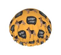 Hair Cap for Shower - Cute German Shepherd Dog Large Shower Cap Reusable Waterproof, Double Layer Shower Cap for Women, Hair Cap for Shower with Peva Lining and Elastic Rope