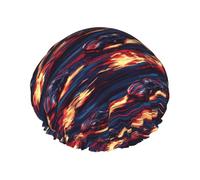 Hair Cap For Shower - Flame Red Super Car Print Double Layer Reusable Waterproof Shower Cap With Peva Lining And Elastic Rope, Large Shower Cap For Women And Men Color267
