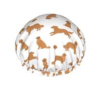 Hair Cap for Shower - Labrador Retriever Dog Head Double Layer Shower Cap Reusable, Large Shower Cap for Women, Hair Cap for Shower with Peva Lining and Elastic Rope