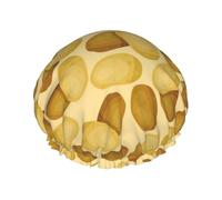 Hair Cap for Shower - Potato print Double Layer Shower Cap Reusable, Large Shower Cap for Women, Hair Cap for Shower with Peva Lining and Elastic Rope