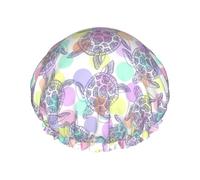 Hair Cap for Shower - Sea Turtles Large Shower Cap Reusable Waterproof, Double Layer Shower Cap for Women, Hair Cap for Shower with Peva Lining and Elastic Rope