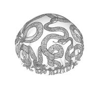 Hair Cap for Shower - Simple Black Lines Cute Snake Large Shower Cap Reusable Waterproof, Double Layer Shower Cap for Women, Hair Cap for Shower with Peva Lining and Elastic Rope Color935