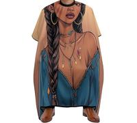 Hair Cape African American Black Woman Girl Painting Art, Stain resistant Salon Cape Professional Hairdressing Gown for Coloring Haircut 140X168cm