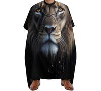 Hair Cape Animal King Water Lion Painting, Waterproof Hair Dye Cape Unisex Haircut Apron Gown for Men Women 140X168cm