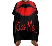 Hair Cape Black Red Lip Print Kiss Me, Professional Hair Cutting Cape Unisex Barber Hairdresser Capes for Coloring Styling 140X168cm