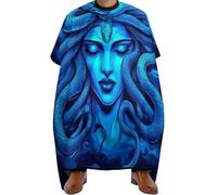 Hair Cape Greek Goddess Snake Qu-Een Medusa Art Blue, Anti-static Hairdressing Cape personalised Hair Cutting Gown for Coloring Family 140X168cm