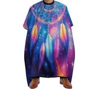 Hair Cape Purple Blue Galaxy Dream Catcher Art, Waterproof Hair Dye Cape Professional Haircut Apron Gown for Styling Coloring 140X168cm