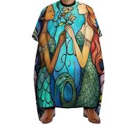 Hair Cape Under The Sea Fish, Professional Hair Colouring Cape Anti-static Haircut Apron Gown for Family Coloring 140X168cm