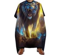Hair Cape Universe Animal King Cool Space Lion Art, Waterproof Salon Cape Adjustable Hair Cutting Gown for Haircut Coloring 140X168cm
