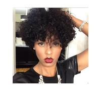 Hair Care Curly Wigs With Bangs Brown Blonde Mixed Wig Shoulder Length Curly Wigs For Black Women Synthetic Fiber Kinky Curly Natural Wigs