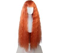 Hair Care Long Orange Wigs for Women 120cm/47'' Synthetic Heat Resistant Fiber Wig Middle Part Colored Wig for Party Daily Natural Wigs