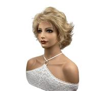 Hair Care Short Pixie Cut Curly Wigs Blonde Curly Wig With Bangs Natural Looking Curly Wavy Wig Synthetic Hair Full Wigs Natural Wigs