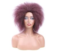 Hair Care Short Wavy Wig with Bangs Fake Hair Short Ladies Wig Synthetic Wig 35cm/14'Natural Fluffy Explosive Head Explosion Natural Wigs