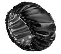 Hair Care Shower Cap - Oversized Adjustable Satin Cap, Waterproof Sleep Hat | Reusable Black Cap For Natural Hair Protection, Ideal For Women