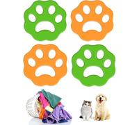 Hair Catch Washing Machine, 4 Pieces Hair Catcher for Washing Machine, Reusable Balls, Removing Pet Hair and Fluff Collecting Dog, Cat Hair