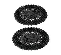 Hair Catcher, Drain Hair Catcher, Shower Drain Hair Catcher, Silicone Hair Stopper, Strainer Drain Protector, Plastic Drain Protector, Suited for Kitchen Bathroom Bathtub Sink, 2 Pcs (Black)
