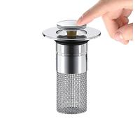 Hair Catcher Sink Drain - Poop Up Sink Stopper, Bathroom Filter, Detachable Stainless Steel Strainer Basket for Washbasin Protection | Vanity Basin Debris Trap Clog Prevention Easy Maintenance System