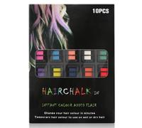 Hair Chalk Comb - Temporary DIY Rainbow Highlighting Dye for Kids 10 Bright Vibrant Eco Safe No Mess Washable Wash Off Chalking Colors