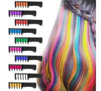 Hair Chalk Comb Temporary Light Hair Colour Cream Gifts for Girls for Children 4 5 6 7 8 9 11+ Years 10 Pieces
